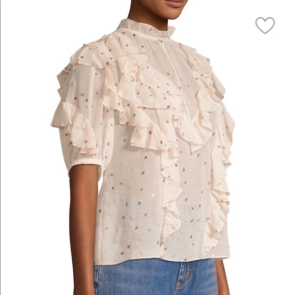 Rebecca Taylor Glitter Polka Dot Blouse - Picture 8 of 11